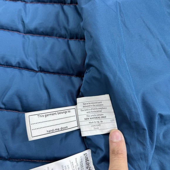 Patagonia Jacket Boys Large 12 Red Down Puffer Insulated Lightweight Hoodless - Picture 4 of 8